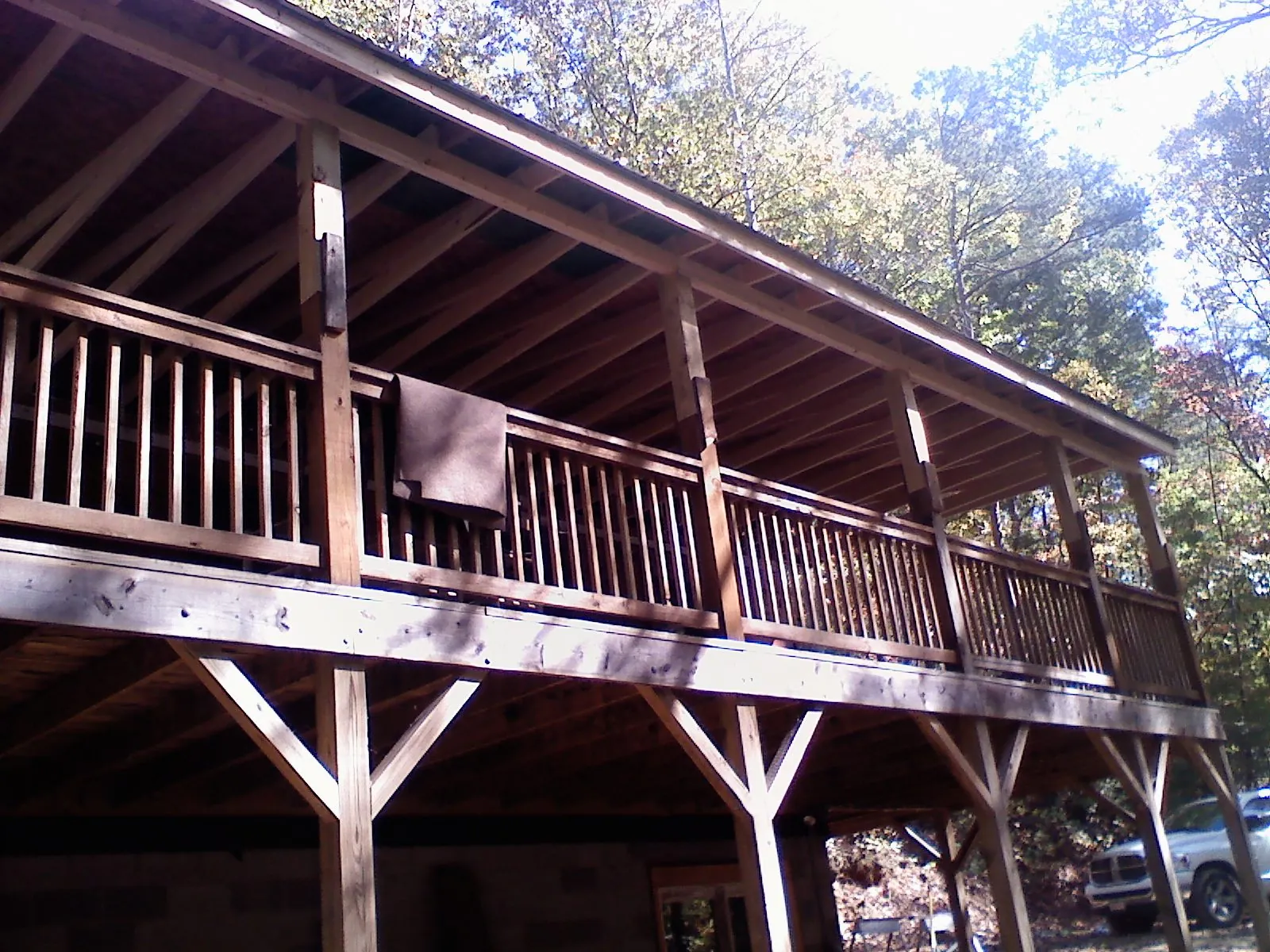 Timber framing under a new elevated porch and deck — Roof Leak Repair in Weskan by Roofing Brothers